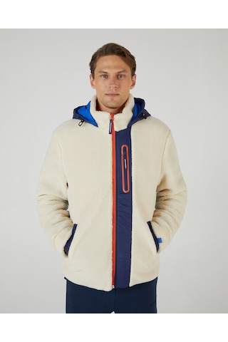 Skechers M Outdoor Fleece Full Zip Sherpa Erkek Offwhite Mont S242039-102 Beyaz