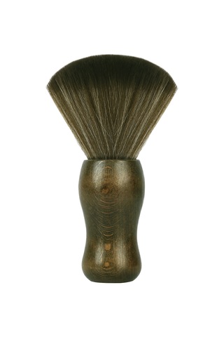 Youtek Profesyonel Saç Kesimi Tozu Fırçası - Doğal Elyaf, Ahşap Sap, Cilt Dostu