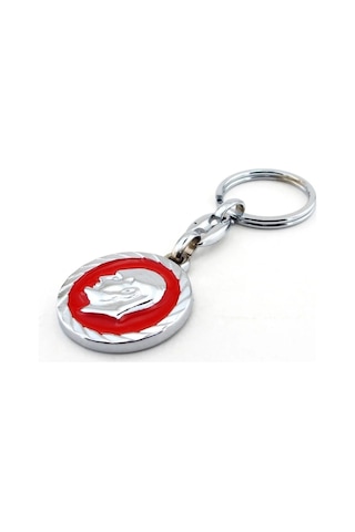 Mustafa Kemal Atatürk Portre Metal Anahtarlık Kırmızı
