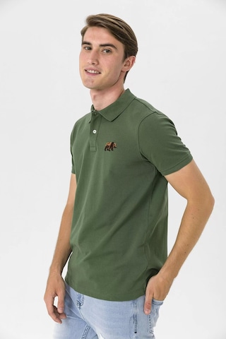 Farm Animals Polo Yaka Ayı Nakış Detaylı Erkek T-Shirt Haki