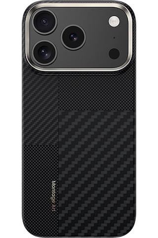 Apple Uyumlu iPhone 17 Pro Kılıf M-safe Özellikli Karbon Fiber Benks Montage Armorair Kevlar Kapak Siyah