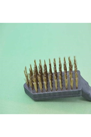 Buffer Metal Tel Fırça Plastik Saplı Pas Kir Sökme Temizleme Fırçası Mavi