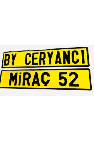 Sarı Dekor Plaka, Süs Plaka, Cam Önü Plaka