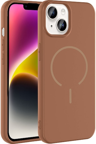Apple Uyumlu iPhone 13 Kılıf M-safe Şarj Özellikli Mkst Meta Kapak - Rose Pembe Pembe