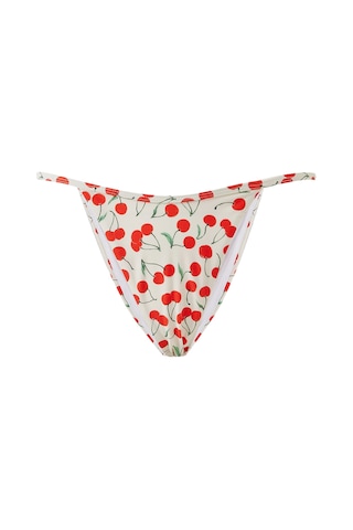 Good American Çarpıcı Kiraz Desenli Bikini Altı Beyaz