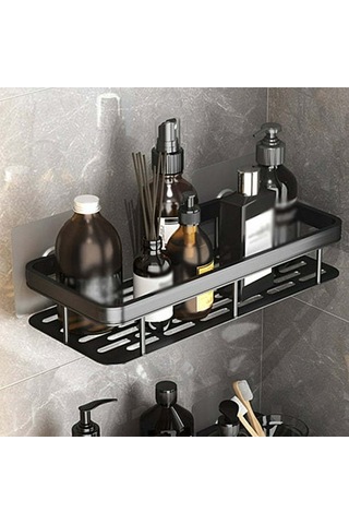 Youmex Siyah Uzay Alüminyum Duvar Rakosu - Delme Yok Kurulum, Rustsuz, Mutfak/banyo Çok Amaçlı Depolama Siyah