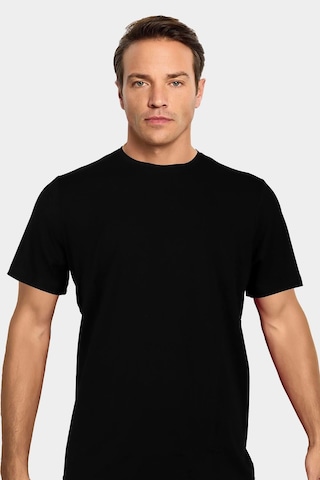 Jiber Erkek Bambu Terletmeyen Hafif Kumaş T-shirt Siyah