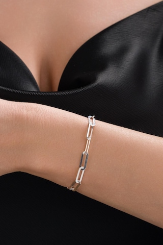 Gümüş Ataç Sade Zincir Hallow Taşsız Bileklik Rose Gold
