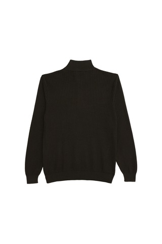Tudors Erkek Slim Fit Dar Kesim Dik Yaka Fermuarlı Koyu Haki Kazak-39423 Koyu Haki