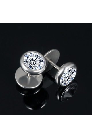 Beyaz Op Retro Yuvarlak Küpe Beyaz