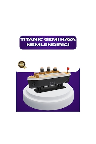 Titanik Gemi Tasarımlı Led Işıklı Hava Nemlendirici Buhar Efektli Oda Difüzörü Çok Renkli