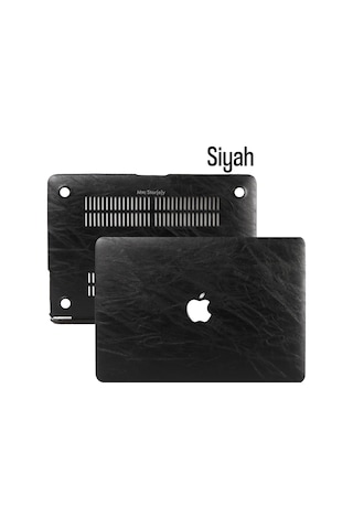 Macbook Air Kılıf 13 İnç Deri Leat01 Eski Usb'li Model 2010-2017 A1369 A1466 İle Uyumlu Siyah