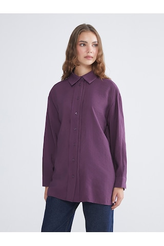 Lcw Modest Mor Modal Karışımlı Kadın Gömlek Tunik