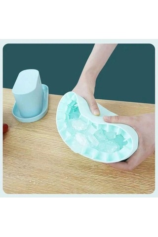 Pazly Yeniden Kullanılabilir Silikon Buz Küpü Tepsisi, Kendin Yap Buz Yapıcı, Mavi, Sarı, Gri Renkli, Gıda Güvenli, Kolay Saklama Gri