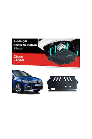 Citroen C. Elysee Çelik Karter Muhafaza Koruma 2013 2014 2015 2016 2017 2018 2019 2020 2021 2022