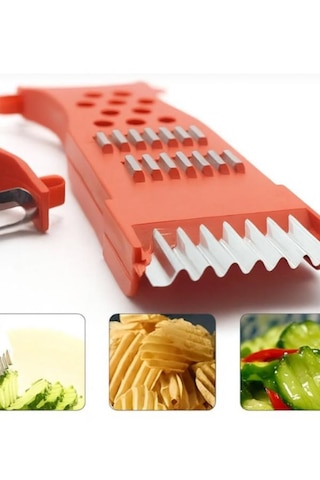 4 Lü Set Çok Amaçlı Sebze Rende & Spiral Doğrayıcı Julienne Soyacak Aparat Çok Renkli