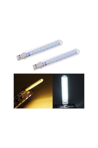 Taşınabilir Usb Led Işık Mini Flash Usb Stick Light 8 Led Sarı N11.3856