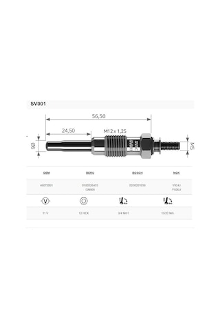 Svac Peugeot J5-J9 1.9-2.5D.Td Isitma Bujisi 4'Lü Takım