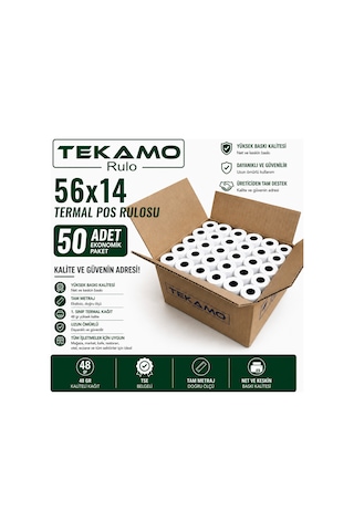 56x14 Termal Yazar Kasa Pos Rulosu 50 Adet 5 Paket