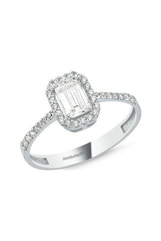 Baget Beyaz Altın Tektaş Yüzük 0.80 Karat 399604200