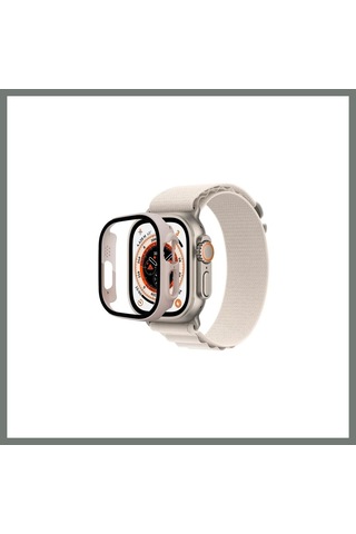 Mmb-trade Watch Ultra 49mm Desert Camlı Kasa Ekran Koruyucu - Metalik Gold Mmbz