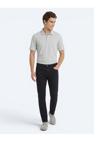 Kip Lacivert Dokuma Slim Fit Spor Pamuk Karışımlı Pantolon