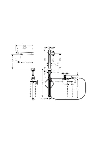 Hansgrohe Aqıttura M91 Evıye Bataryası M91 Filtre Sistemi 240, 1jet Siyah 76804670