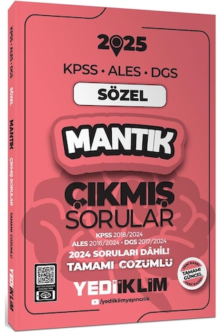 Yediiklim Yayınları 2025 Kpss Ales Dgs Sözel Mantık Çıkmış Sorular Ve Çözümleri