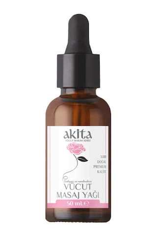 Akita Doğal Vücut ve Masaj Yağı Gül 50 ML