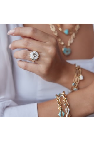 Cetaş Mineli Pusula Yüzük