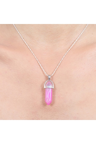 Mystic Energy Doğal Taş Pembe Akik Ister Kolye Ister Anahtarlık Bronz