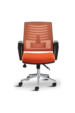 Asbir Mobilya Metis Metal Ayaklı Çalışma Koltuğu Ofis Sandalyesi Gri Kırmızı