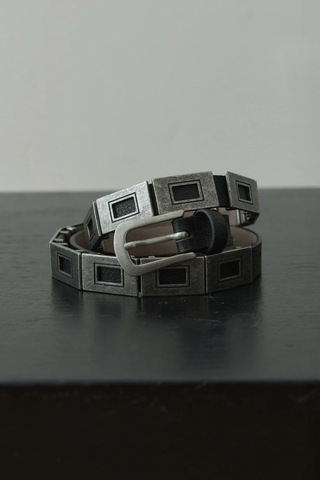 Suud Collection Siyah Metal Parça Detaylı Kemer
