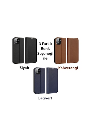 Dux Ducis iPhone Uyumlu 14 Pro 6.1 Kılıf Skin X2 Series Pu Deri Manyetik Kapaklı Kılıf Magnetic Folio Case- 5775 Siyah