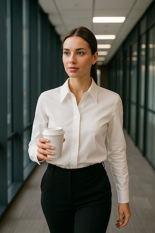 Kadın Ekru Gizli Düğme Detaylı Slim Fit Trend Krep Gömlek Çok Renkli