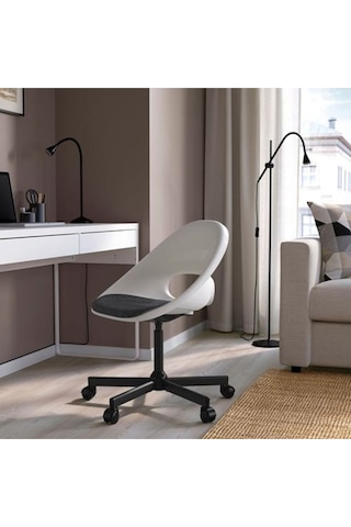 Loberget/malskar, Çalışma Sandalyesi, Beyaz-koyu Gri , Minderli