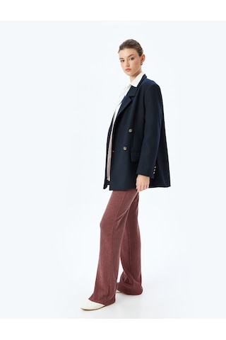 Koton Standart Bel Dokulu Bol Paça Pantolon Bordo 5wak40104ek Bordo