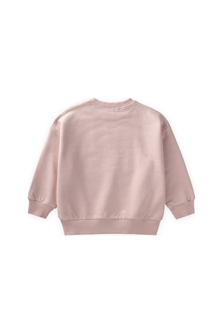 Pullu Ay Yıldız Nakışlı Sweatshirt 2-8 Yaş Pudra Pembe Pudra