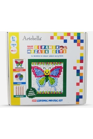 23 I Çocuk Ahşap Çerçeveli Seramik Mozaik Set 20x20 Cm