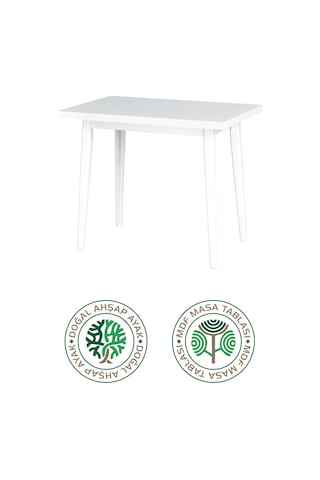 Vilinze Avanos Beyaz Mdf Sabit Mutfak Masası - 60x90 Cm