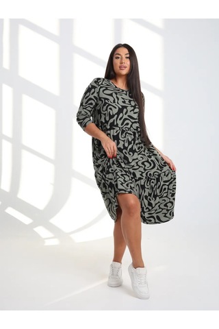 Danelııa Kadın Sonbahar Örgü Uzun Büyük Beden Elbise 254463811