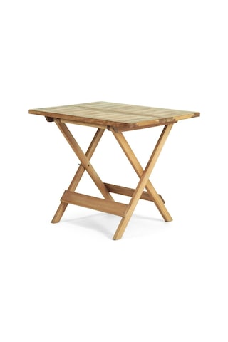 Flat Katlanır Ahşap Bahçe Takımı: Masa + Tabure Set Kahverengi