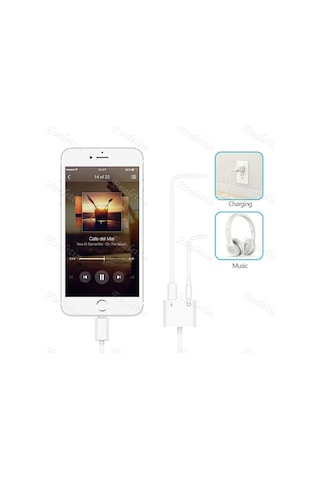Apple Uyumlu iPhone 11 12 Plus Lightning To 3.5Mm Kulaklık Şarj Çevirici 4420P