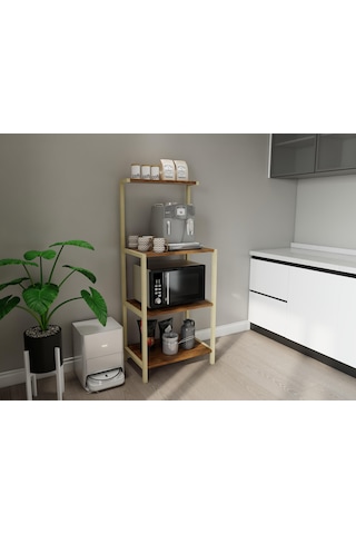 Sali Kahve Köşesi Çok Amaçlı Mutfak Mikrodalga Dolabı Amalfi Renk