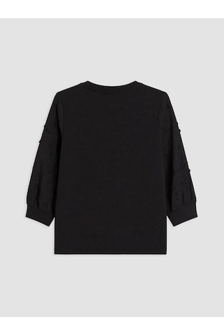 Lcw Everyday Siyah Nakışlı Soft Touch Bluz