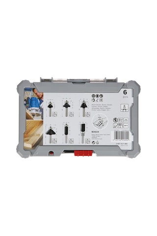 Bosch Freze Ucu Seti 6 Parça Karışık 6 MM Şaft (Pro) Biçimlendirme ve Kenar Pahlama - 2607017468