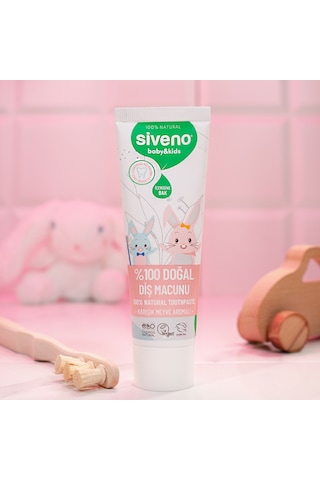 Siveno %100 Doğal Diş Macunu Bebek - Çocuk İçin Karışık Meyve Aromalı Florürsüz 50 ml