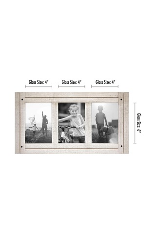 Lexroo 10x15 Cm Üçlü Fotoğraf Çerçevesi, Cilalı Kristal Berraklığında Cam, Hampton Koleksiyonu