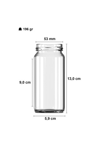 244 Ml Kavanoz Metal Siyah Konserve Kapaklı 244 Cc Şeffaf Uzun Cam Kavanoz 2 Adet Çok Renkli