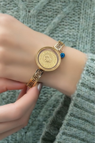 Yarım Altınlı Cam Çerçeveli Grek Kelepçe Çok Renkli